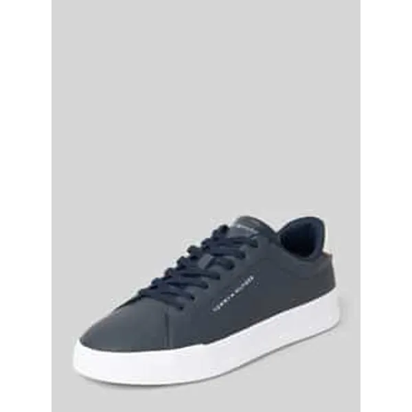 Tommy Hilfiger Lage sneakers van leermix Donkerblauw — vergelijk prijzen bij 1 winkel
