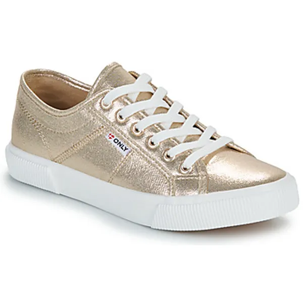 Only Lage Sneakers  ONLNICOLA CANVAS SNEAKER METALLIC Goud — vergelijk prijzen bij 1 winkel