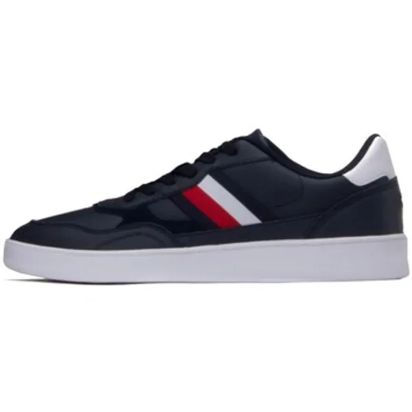 Tommy Hilfiger Lage Sneakers  Court Cupsole Retro Lth Stripes Marine — vergelijk prijzen bij 1 winkel