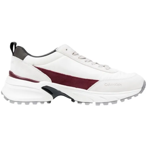 Calvin Klein Slip-On Sporty Suede Sneakers with Lace Fastening Wo - White white — vergelijk prijzen bij 1 winkel