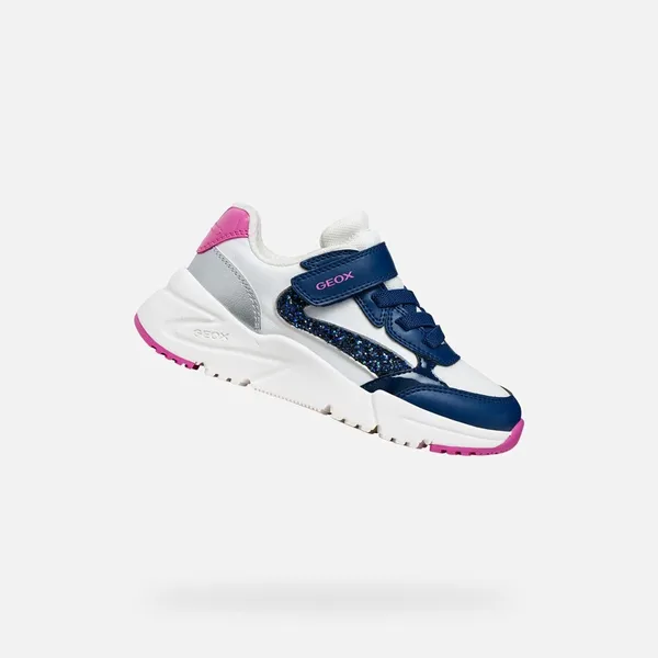 GEOX LOFTUS MEISJES Sneakers Wit/Koningsblauw — vergelijk prijzen bij 1 winkel