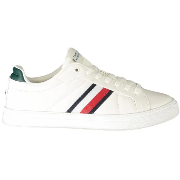 Tommy Hilfiger Witte Leren Heren Sneakers Met Groene Accenten Wit — vergelijk prijzen bij 1 winkel