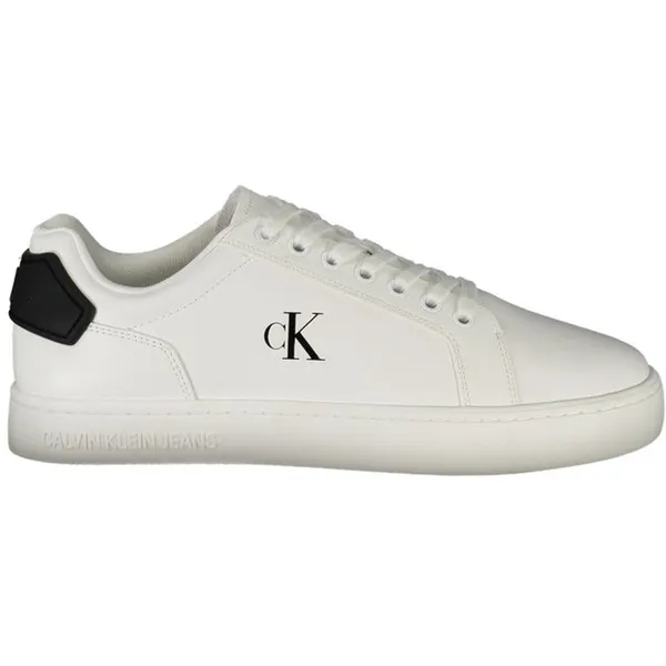 Calvin Klein Leather Sneakers with Black Detailing - White White — vergelijk prijzen bij 1 winkel