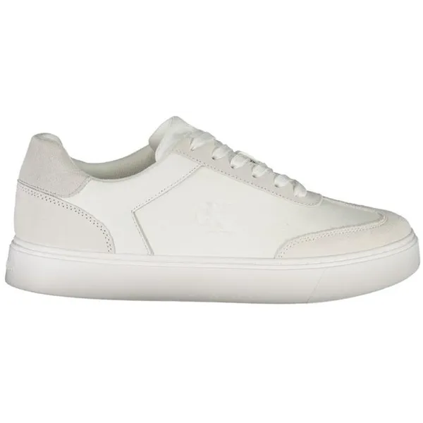 Calvin Klein Leather Low-Top Sneakers with Perforated Detailing - White White — vergelijk prijzen bij 1 winkel