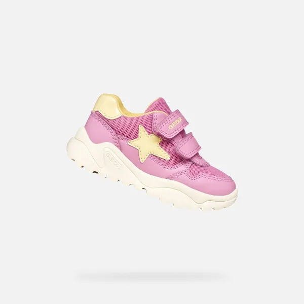 GEOX CIUFCIUF PEUTERMEISJES Sneakers Donkerroze/Lichtgeel — vergelijk prijzen bij 1 winkel