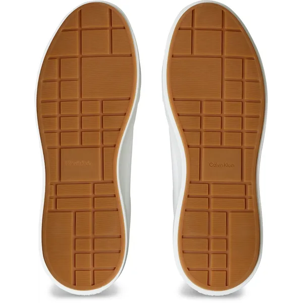 Calvin Klein Leather Lace-Up Sneakers with 100% Leather Composition - White white — vergelijk prijzen bij 1 winkel