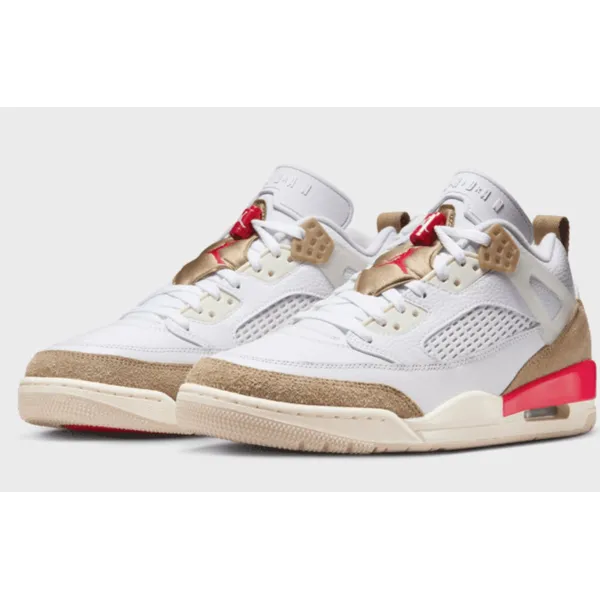 Jordan Spizike Low Wit/Bruin/Rood — vergelijk prijzen bij 1 winkel