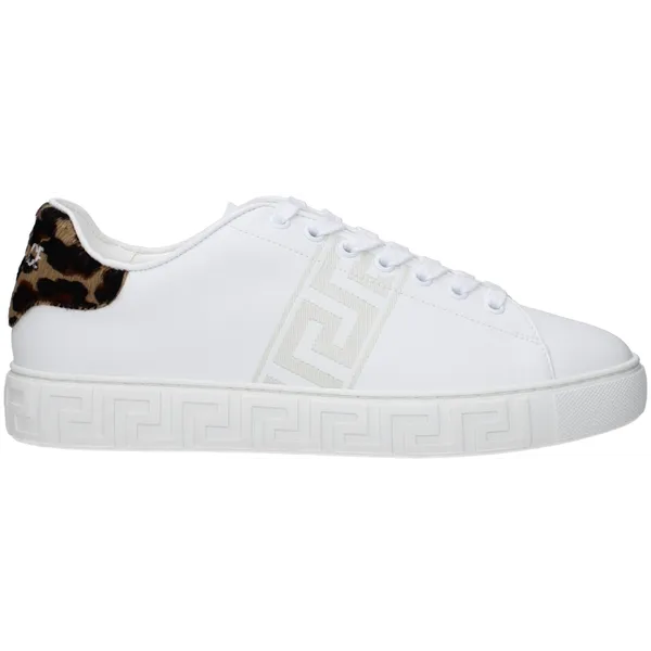Versace Leather Sneakers with Logo Accents and Lace-Up Closure - White White — vergelijk prijzen bij 1 winkel