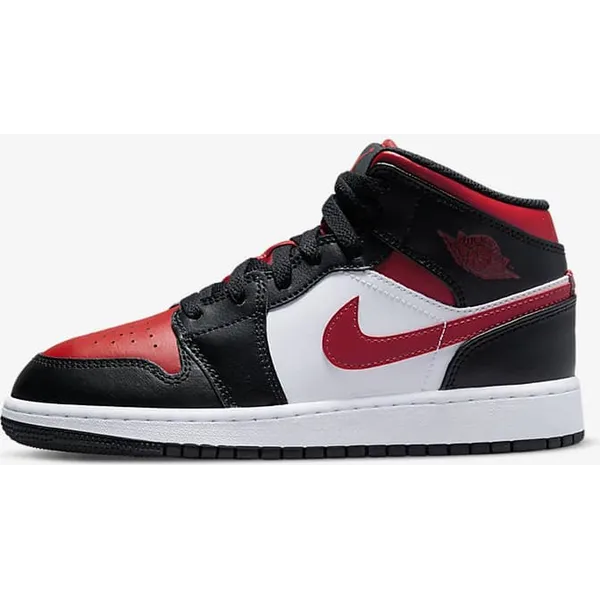 Jordan 1 Mid (GS) 554725-079 Black/Fire Red-White Zwart — vergelijk prijzen bij 1 winkel