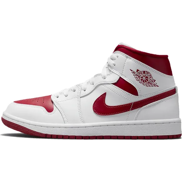 Jordan Air Jordan 1 Mid Wit | Donker rood