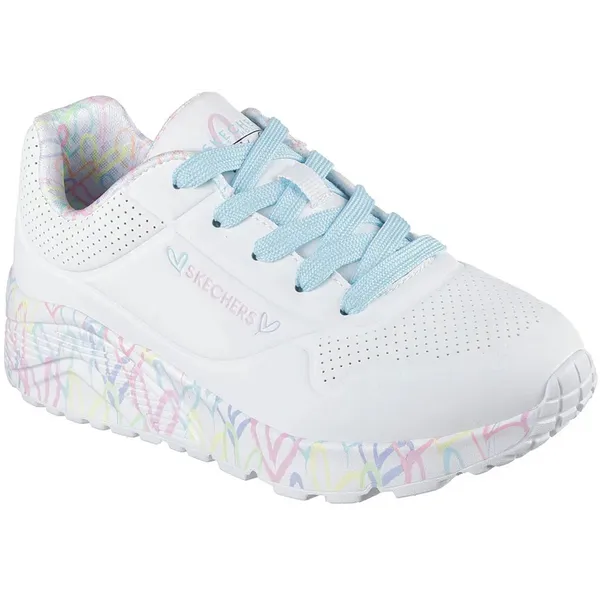 Skechers Sneakers White Synthetic / Pink / Turquoise Trim