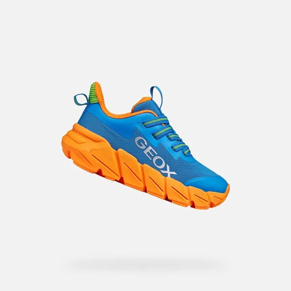 GEOX GEOX FLEXYPER FAST TIENERS Sneakers - LICHTBLAUW/ORANJE — vergelijk prijzen bij 1 winkel