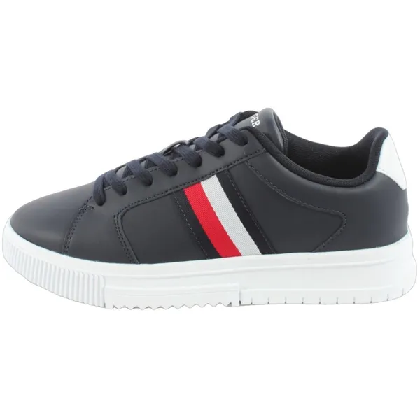 Tommy Hilfiger Bedrukte Leren Sneakers Met Rubberen Zool
