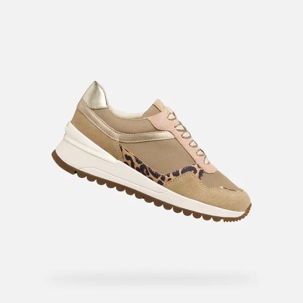 GEOX GEOX DESYA DAMES Sneakers - LICHT TAUPE/MELKWIT — vergelijk prijzen bij 1 winkel