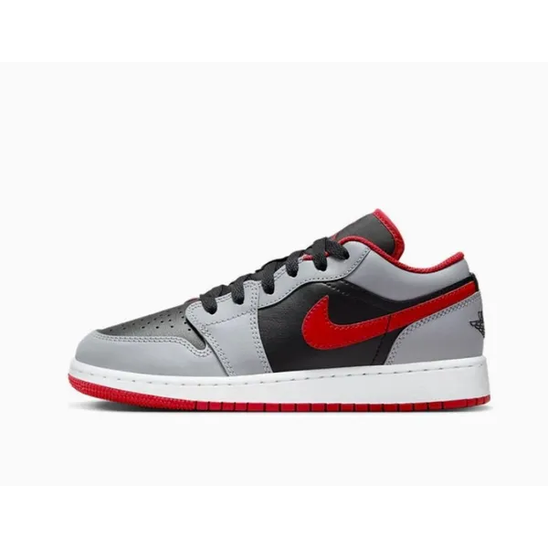 Nike Jordan 1 Low Grijs/Zwart/Rood