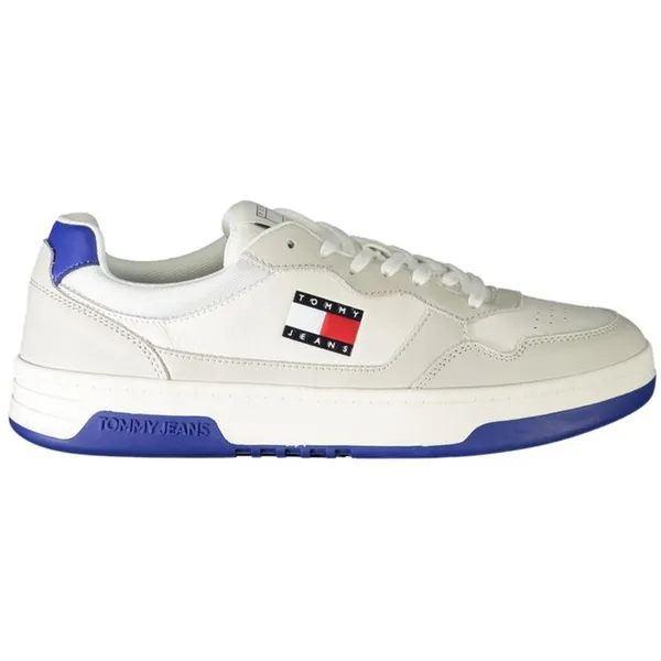 Tommy Hilfiger Tommy Hilfiger Witte Leren Sneakers Voor Mannen Met Blauw Accent — vergelijk prijzen bij 1 winkel