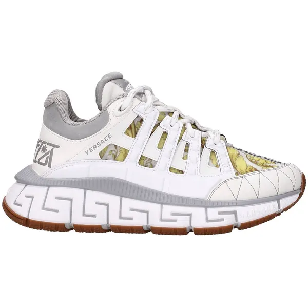 Versace Versace Leather Sneakers with Logo Details and Mid Heels Wo - White — vergelijk prijzen bij 1 winkel