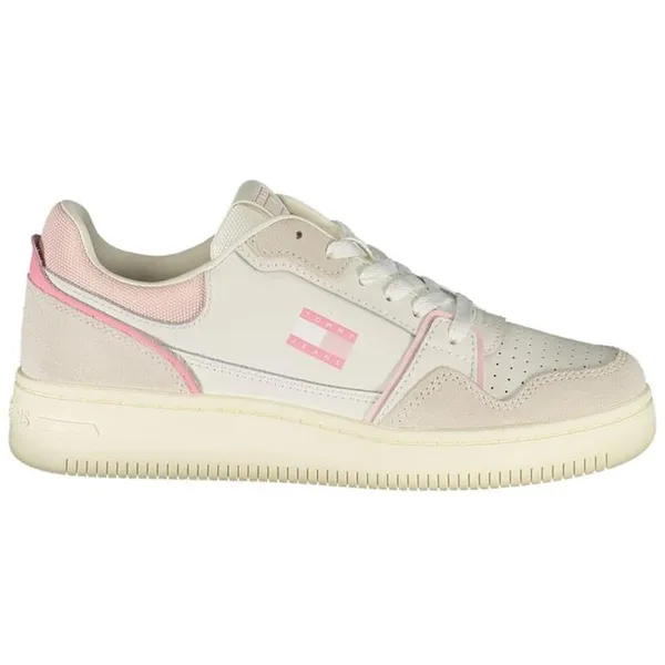 Tommy Hilfiger Leather Sneaker with Contrasting Details and Removable Footbed Wo