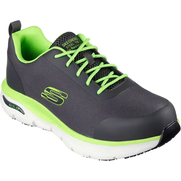 Skechers Skechers heren veiligheidssneakers SRRINGSTAP ARCH FIT 200086EC CCLM grijs/groen — vergelijk prijzen bij 1 winkel