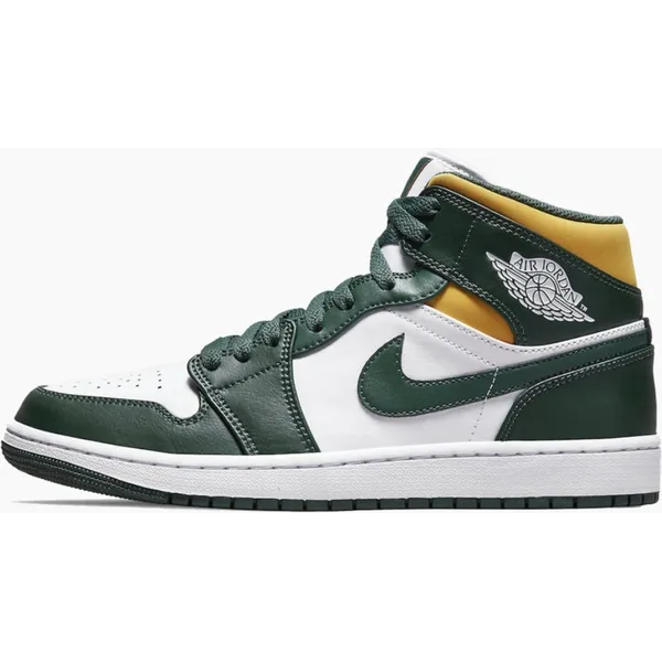 Nike Nike Air Jordan 1 Mid (GS), Sonics (2021), Green, Yellow, White, 554725-371, EUR 36.5 — vergelijk prijzen bij 1 winkel