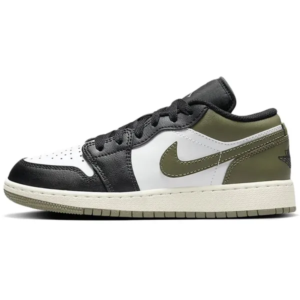 Jordan Air Jordan 1 Low (GS) - Sneakers - Zwart/Groen - Maat 38 - Doos zonder deksel