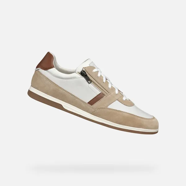 GEOX GEOX RENAN HEREN Sneakers - WIT/BEIGE — vergelijk prijzen bij 1 winkel