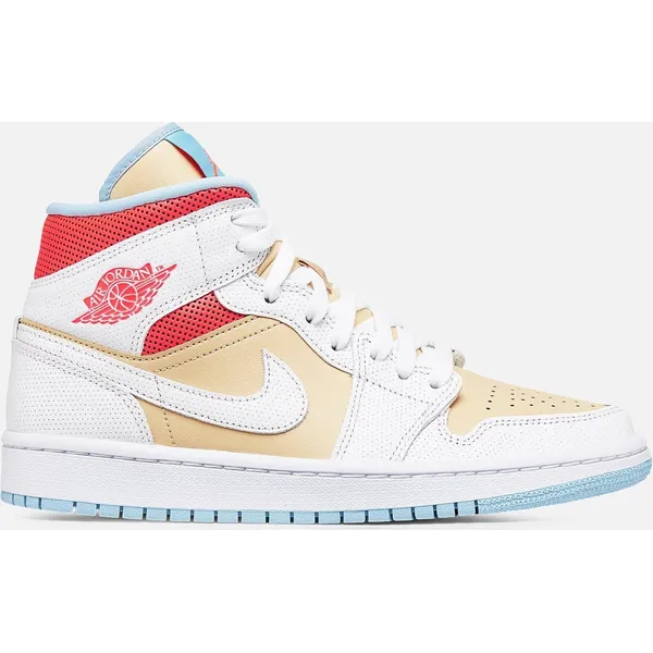 Nike Air Jordan 1 Mid SE Sesame/White-Flash Crimson