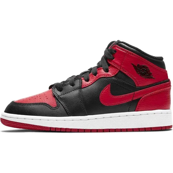 Nike Nike Air Jordan 1 Mid (GS), Black/Gym Red-White Banned, 554725 074, EUR — vergelijk prijzen bij 1 winkel