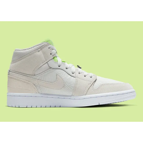 Nike Air Jordan 1 Mid - Sneaker - Beige/Groen - Maat 40.5 - Doos zonder deksel - Limited edition