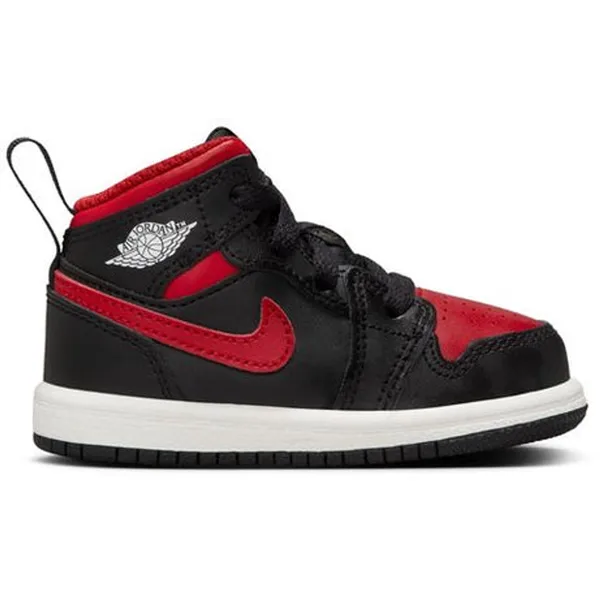 Nike Nike Jordan 1 Mid - Zwart/Rood - Kinder Sneaker — vergelijk prijzen bij 1 winkel