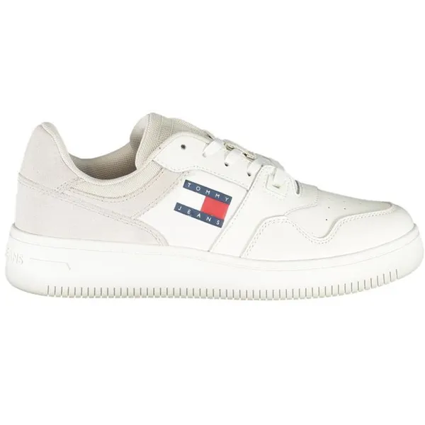 Tommy Hilfiger Witte Polyester Sneakers Met Contraste Details Wit
