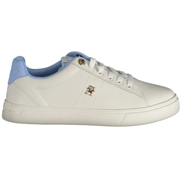 Tommy Hilfiger Lichtblauwe Polyester Sneaker Met Logo En Contrastdetails Blauw