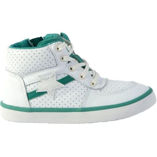 Clarks City Flake leren sportschoenen met hoge bovenkant voor kinderen Wit