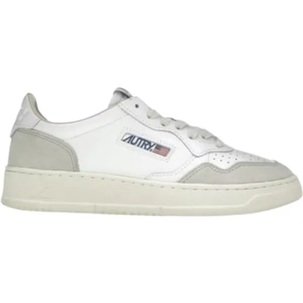 Lage Sneakers Autry Medalist Leather Low White Beige Suede (Women's)