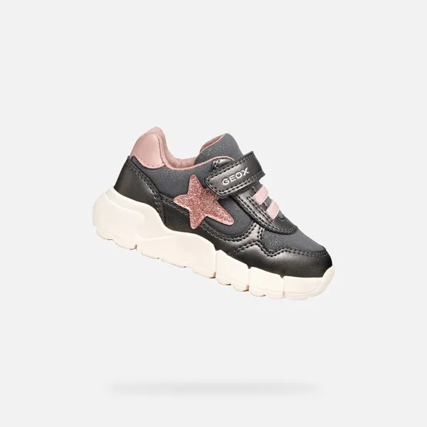 GEOX GEOX FLEXYPER MINI PEUTERMEISJES Sneakers - DONKERGRIJS/LICHTROZE — vergelijk prijzen bij 1 winkel