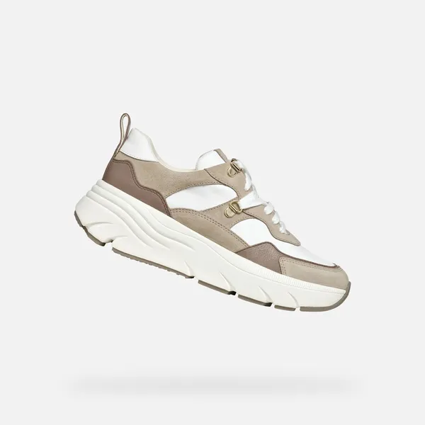 GEOX GEOX DIAMANTA DAMES Sneakers - WIT/BEIGE — vergelijk prijzen bij 1 winkel